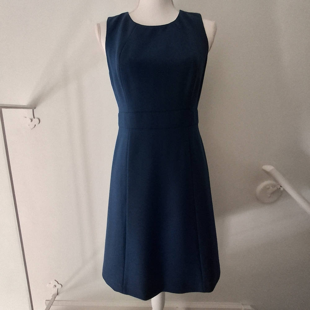 Brooks Brothers Sleeveless Dark Blue Sheath Dress